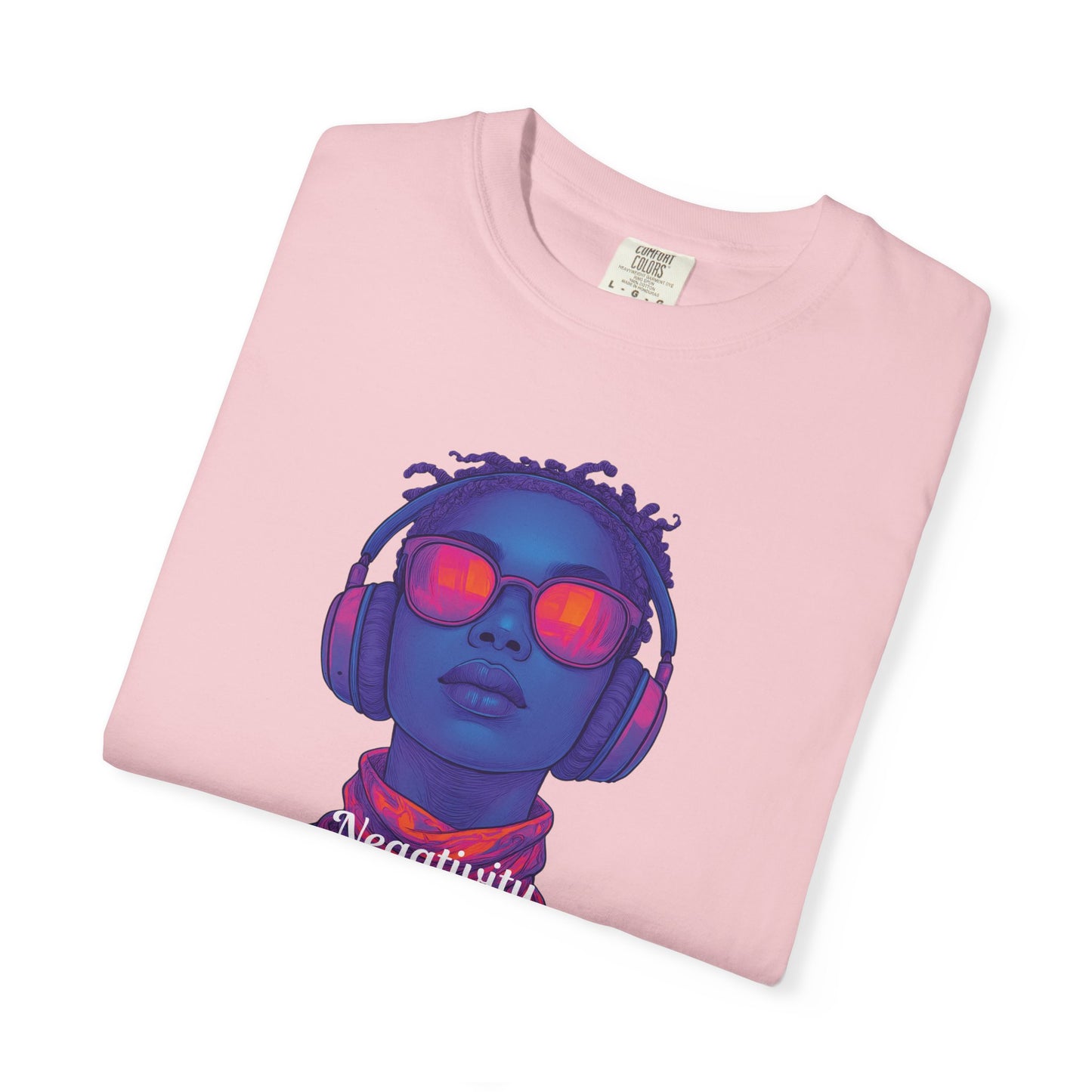 Dyed T-Shirt with 'Negativity on Mute' Design